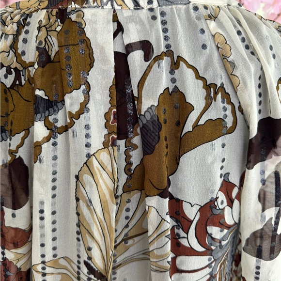 Hale Bob Top Silk Tulle Beige Brown Sample size= small - Picture 5 of 8